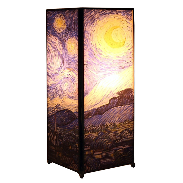 Starry Night Square Lamp Screen Printed - Click Image to Close